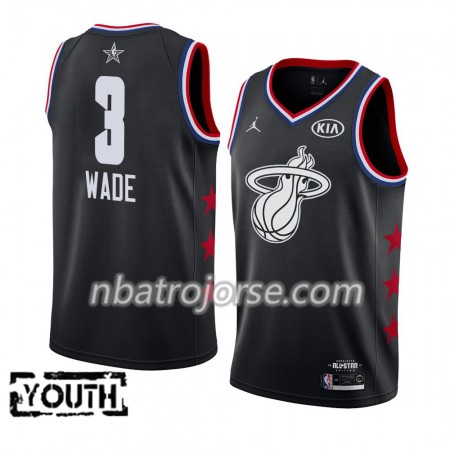 Barn Miami Heat Tröja Dwyane Wade 3 2019 All-Star Jordan Brand Svart Swingman Barn Miami Heat Tröja Dwyane Wade 3 2019 All-Star Jordan Brand Svart Swingman